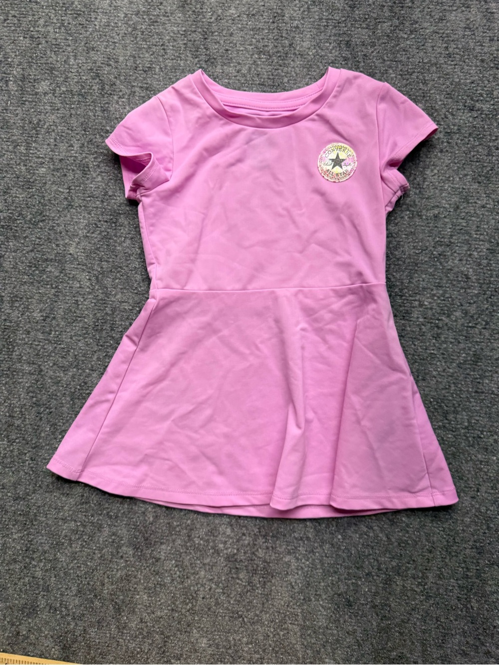 Converse Toddler Girls' 2T Pink Short-Sleeve Skater Dress